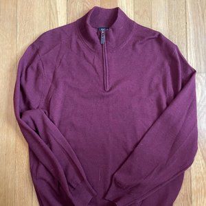 Jos. A. Banks Wine 1/4 Zip Light Pullover Sweater